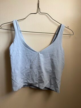 lululemon athletica Light Blue V-Neck Cropped Tank